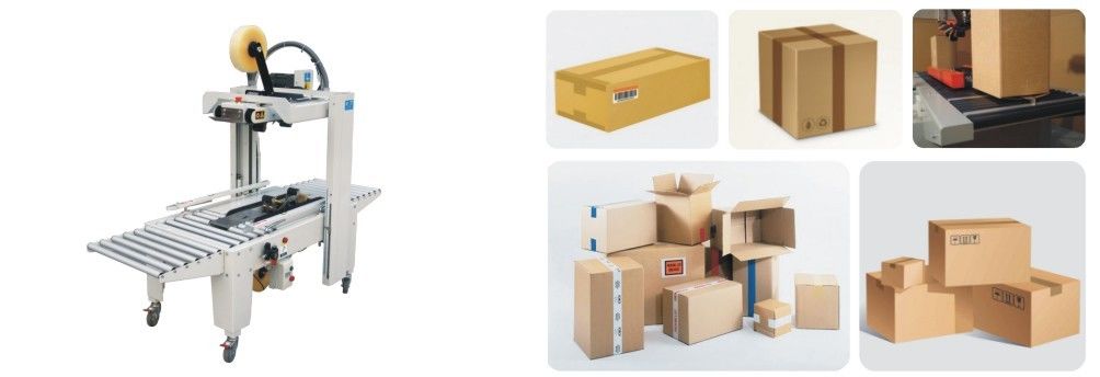 Máy đóng gói thùng carton hiệu quả cao, Thiết bị niêm phong thùng carton Thay đổi kích thước dễ dàng